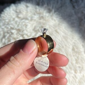 Vintage 14K Gold Plated Uncas Solitaire Ring